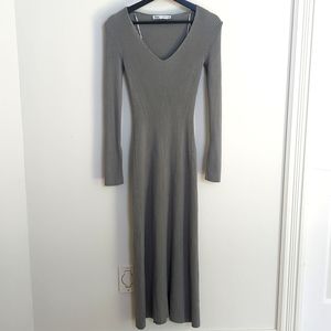 ZARA Grey Maxi Bodycon Dress Size Small